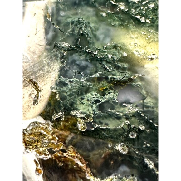 Moss Agate Heart-Shaped Healing Palmstone Natural Green Gemstone Spiritual Gift - Picture 5 of 11